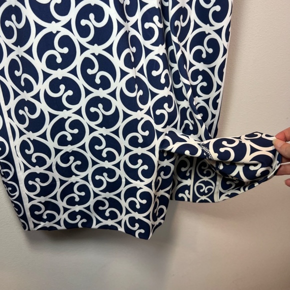 Gretchen Scott Womens Heavens Gates Dress Blue White Swirl Old Money No Belt Med - Picture 15 of 16